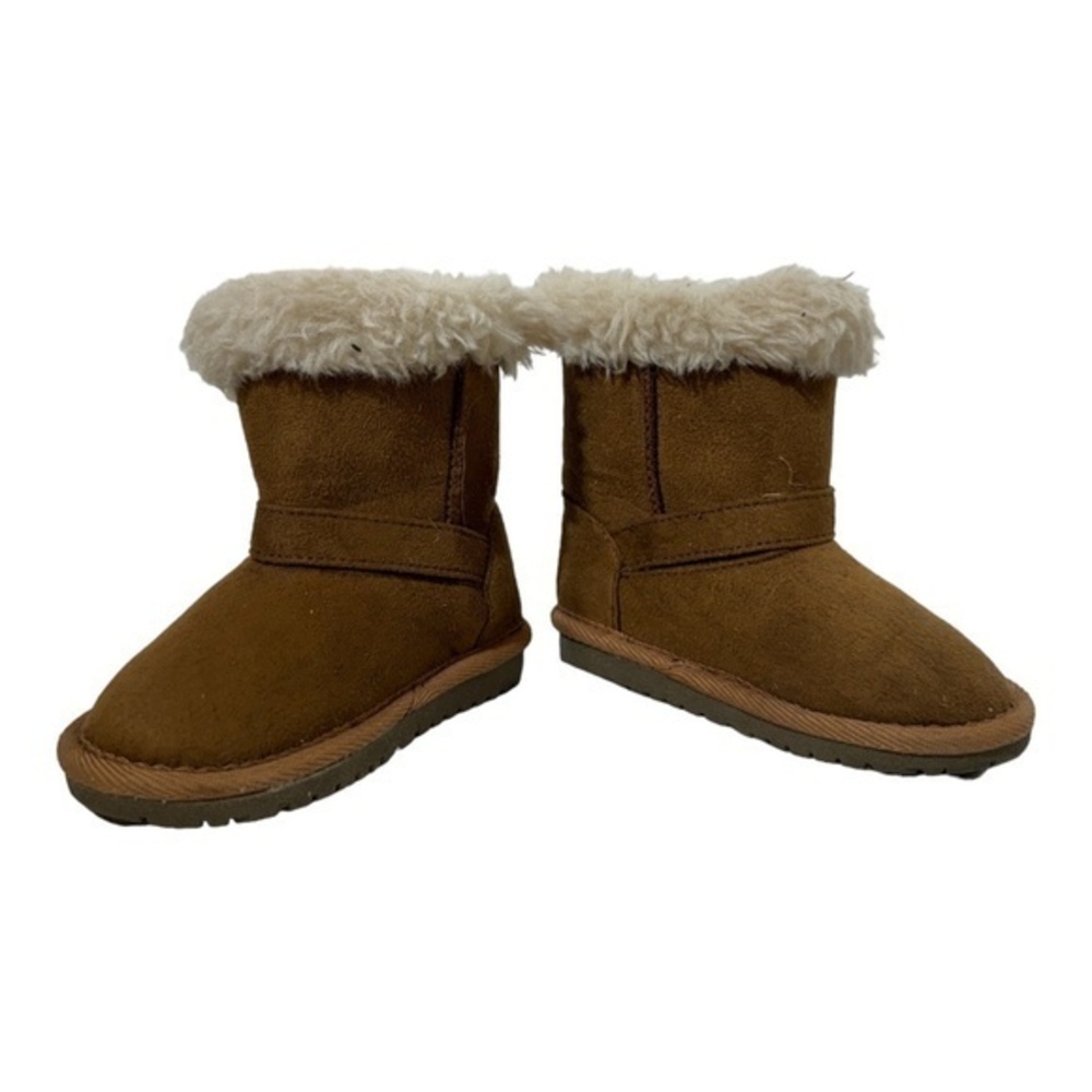 The Children's Place Toddler Girls Chalet Boots Tan Faux Fur Size 6